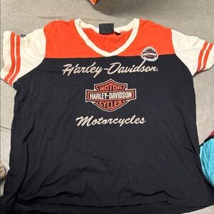 Harley-Davidson Black and Orange Logo Tee